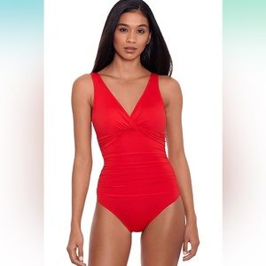 Lauren Ralph Lauren Beach Club Twist Over-The-Shoulder Underwire One-Piece